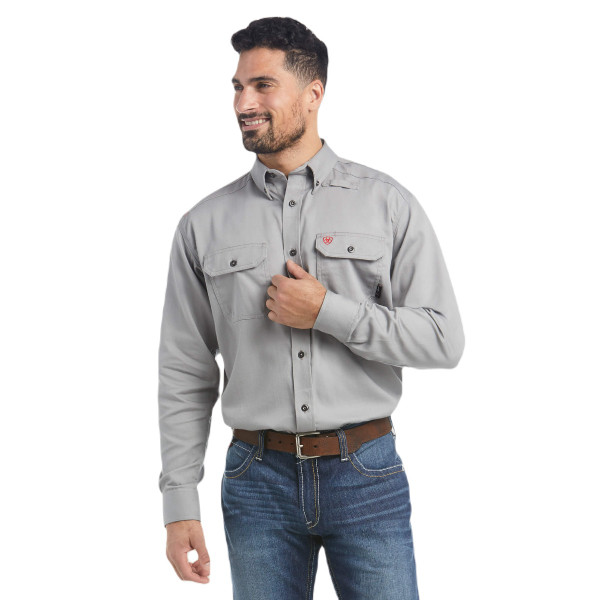 Ariat FR Solid Work Shirt in Silver Fox